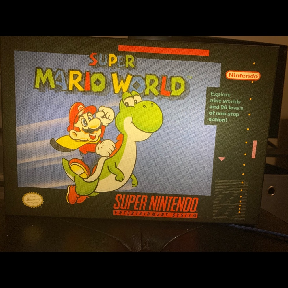 SNES Super Mario World Canvas light up wall art